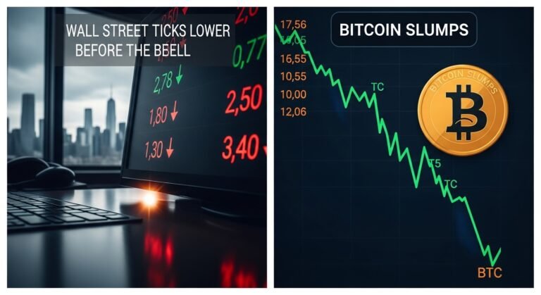 Wall Street Ticks Lower Before the Bell and Bitcoin Slumps